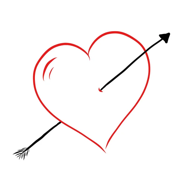 Flecha Vector del corazón — Archivo Imágenes Vectoriales