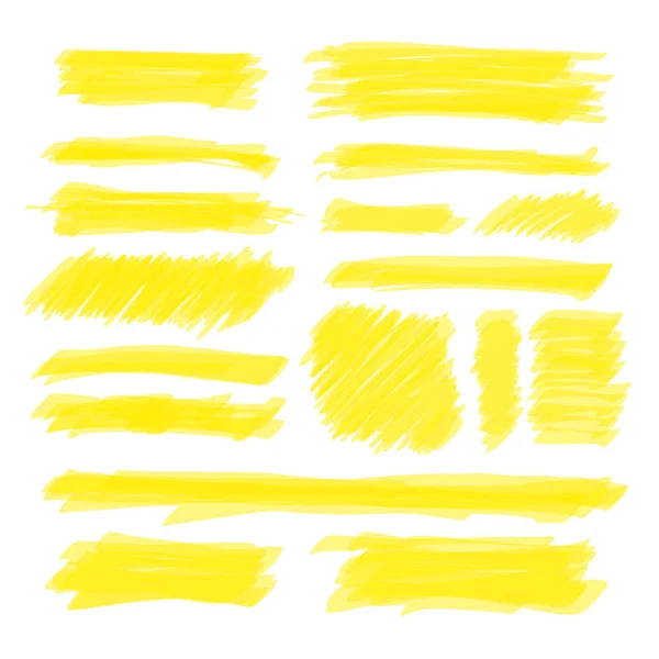 Vector Yellow Highlighter Set Opacity — Stock Vector