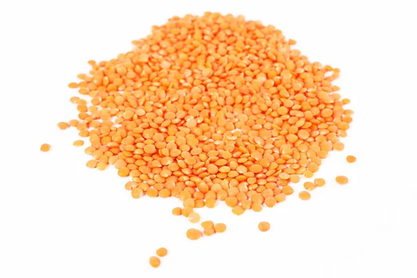 Red lentils with white background — Stock Photo, Image