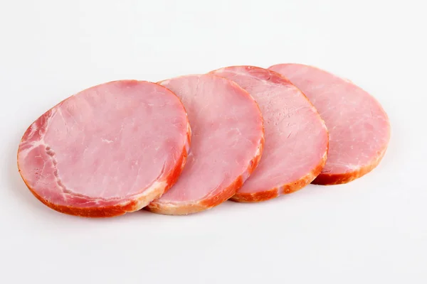 흰색 배경으로 돼지고기를 훈제 — 스톡 사진