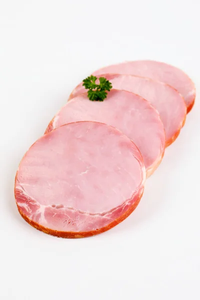 Geräuchertes Schweinekotelett mit weißem Hintergrund — Stockfoto