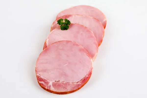Geräuchertes Schweinekotelett mit weißem Hintergrund — Stockfoto