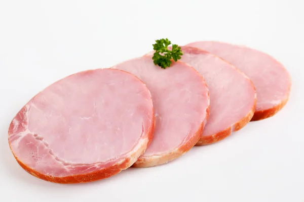 Geräuchertes Schweinekotelett mit weißem Hintergrund — Stockfoto