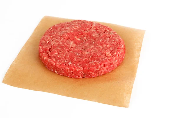 Ruwe pattie voor een hamburger — Stockfoto