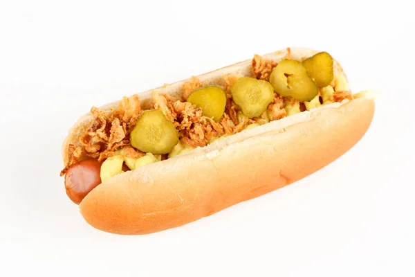 Hot dog au concombre et aux oignons — Photo