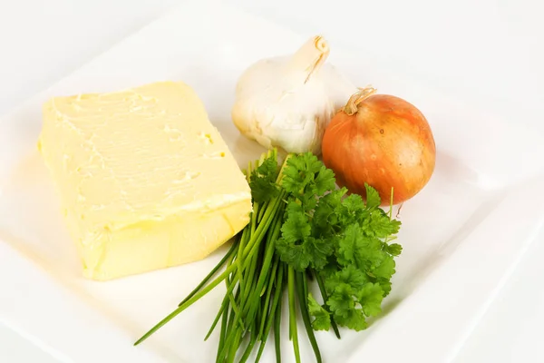 Zutaten für eine Kräuterbutter — Stockfoto