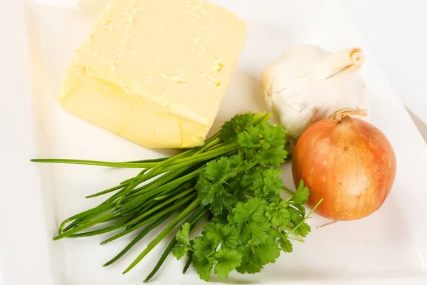 Zutaten für eine Kräuterbutter — Stockfoto