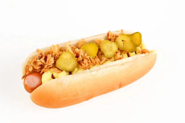 Hot dog au concombre et aux oignons — Photo