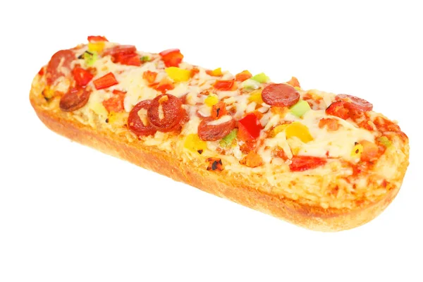 Baguette de pizza con salami —  Fotos de Stock