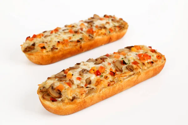 Pizza baguette gombával — Stock Fotó
