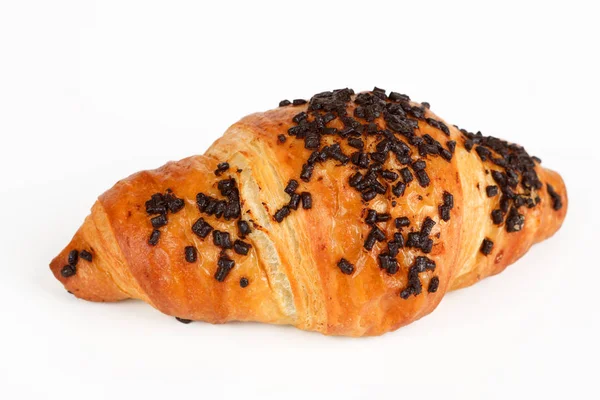 Chocolade Croissant met witte achtergrond — Stockfoto