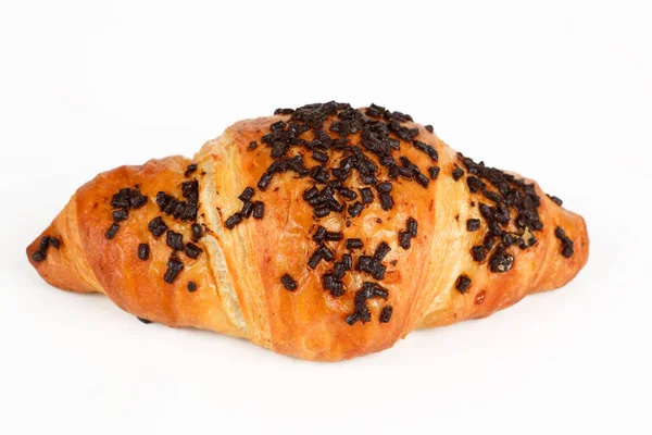 Chocolade Croissant met witte achtergrond — Stockfoto