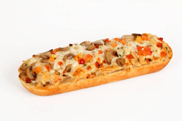Bagietka Pizza z pieczarkami — Zdjęcie stockowe