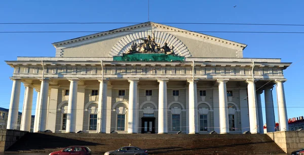 Photo Views Petersburg Guidebook Postcard Poster Main Facade Exchange Building — Stock Photo, Image