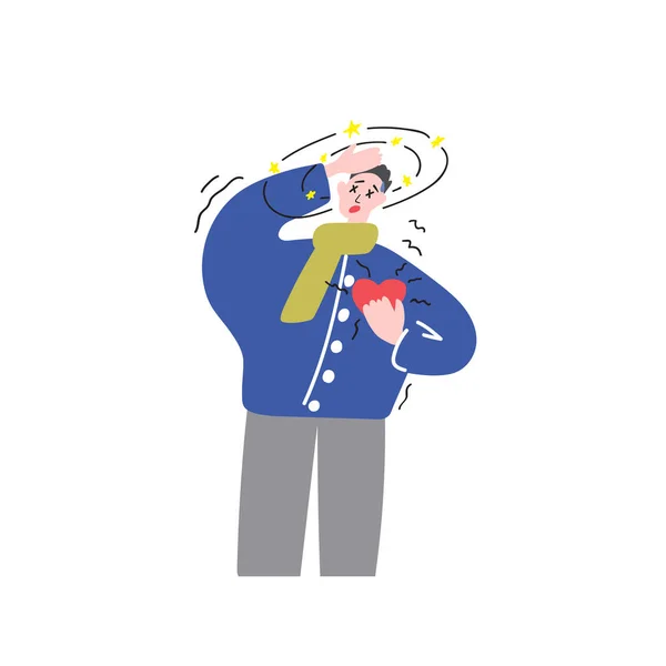 Panik atak. Beyaz arka planda bir vektör. Web siteleri, broşürler, dergiler için resim.