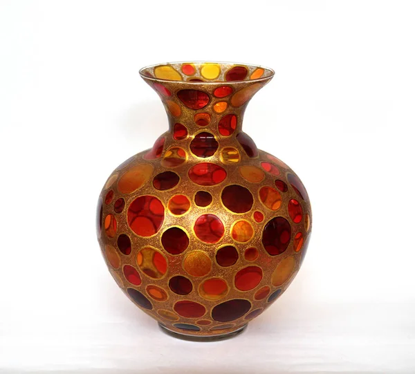 Krásná barevná skleněná váza — Stock fotografie