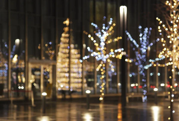 Різдвяний прикраса фону з сяючими вогнями — стокове фото