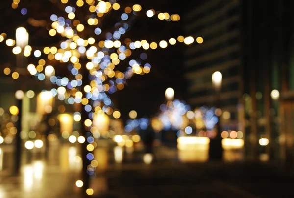 Fondo de decoración de Navidad con luces brillantes —  Fotos de Stock