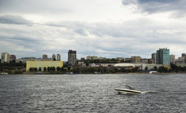 Samara kent ve Volga Nehri, Rusya Federasyonu.