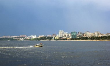 Samara city and Volga river, Russia. clipart