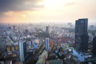 Vietnam, Ho Chi Minh - 12 Aralık 2017 - görünüm Ho Chi Minh city üst.