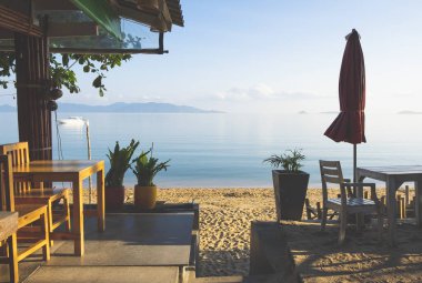 Tayland 'daki güzel tropikal plaja, Koh Samui adasına.