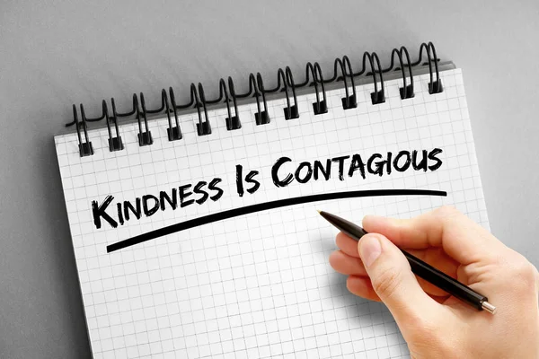 Text Note Kindness Contagious Health Concept Notepad — Stock Photo, Image
