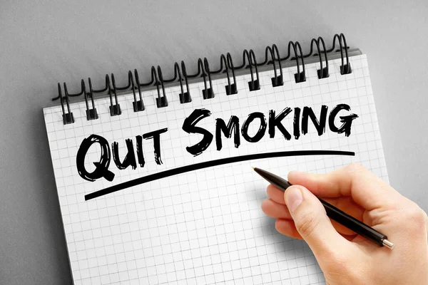 Text Note Quit Smoking Health Concept Notepad — Stock Photo, Image