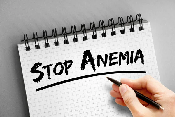 Text note - Stop Anemia, health concept on notepad