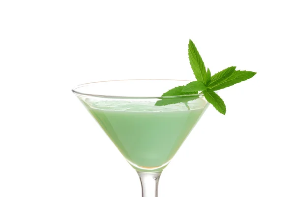 Closeup isolated grasshopper cocktail with mint — Stock Photo, Image