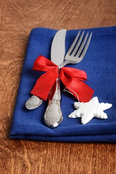 Navidad cuchillo tenedor conjunto — Foto de Stock