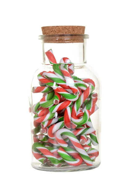 Jar of candy canes — Stock Photo, Image