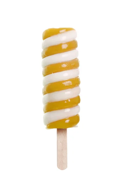 Isolated orange and cream swirl popsicle — Stock Photo, Image