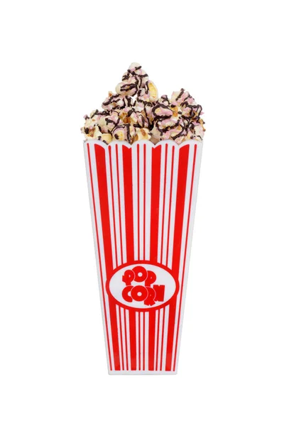 Contenitore di popcorn al lampone al cioccolato — Foto Stock