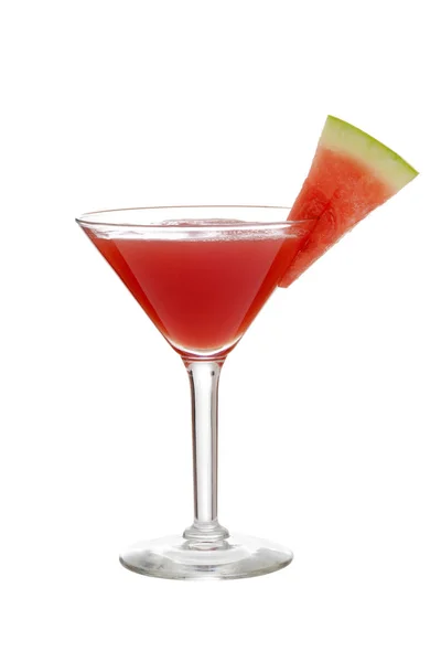 Isolated watermelon martini with slice — Stock Photo, Image