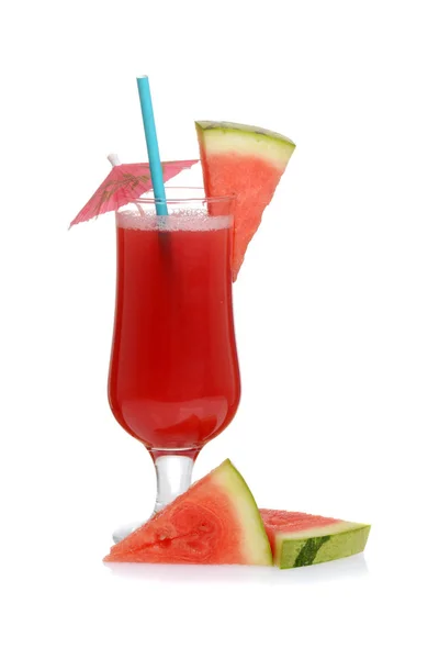 Vattenmelon smoothie med skivor av frukt — Stockfoto