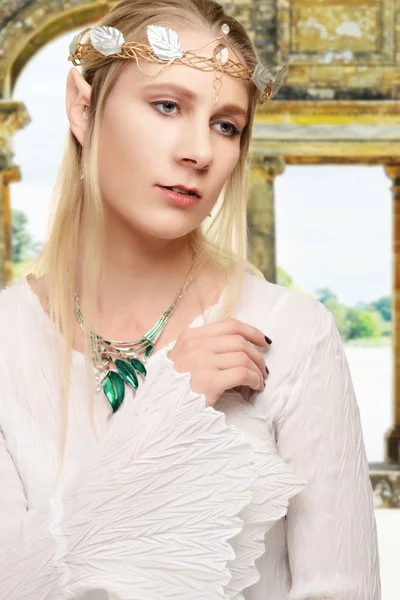 Portrait female high elf — Stock Photo, Image