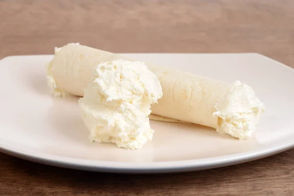 Primer plano crepe de helado de vainilla — Foto de Stock