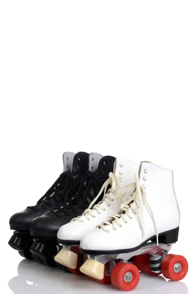 Black and white quad roller skates — Stock Photo, Image