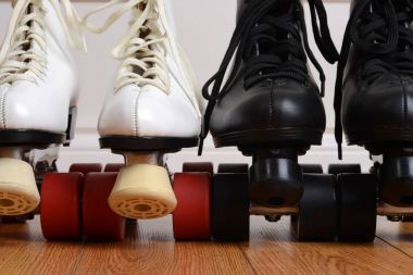 closeup Önden Görünüm dört tekerlekli paten