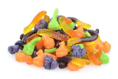 closeup sakızlı Cadılar Bayramı yığını şeker karışık.