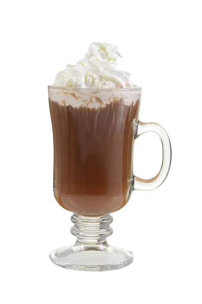 Taza de chocolate caliente con crema batida — Foto de Stock