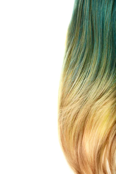 一块金色和蓝色的头发 — 图库照片