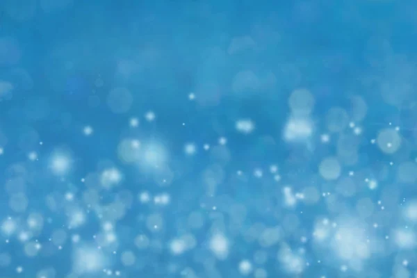 Kerstmis Blauw Wit Sterren Bokeh Achtergrond — Stockfoto
