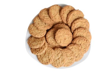 top view oatmeal cookies clipart