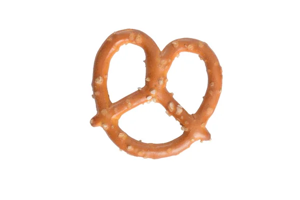 Close Van Geïsoleerde Zoute Pretzel — Stockfoto