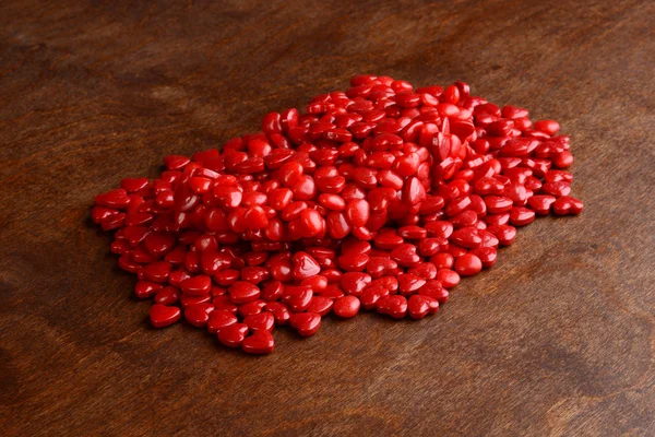 Closeup Pile Cinnamon Hearts Candies — Stock Photo, Image