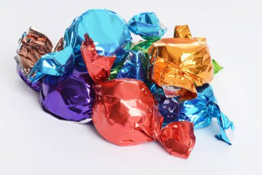 Üst görünüm yığını çeşitli noel çikolataları