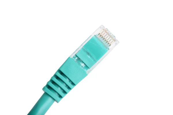 Extremo Aislado Del Conector Del Cable Red Ethernet —  Fotos de Stock