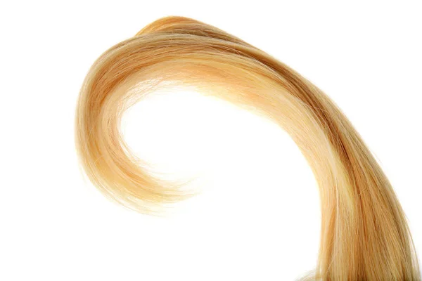 Piece Blond Hair Curl Isolated — 스톡 사진